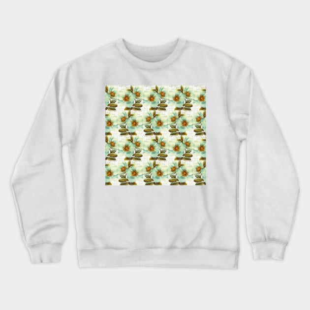 Magnolia floral pattern Crewneck Sweatshirt by redwitchart